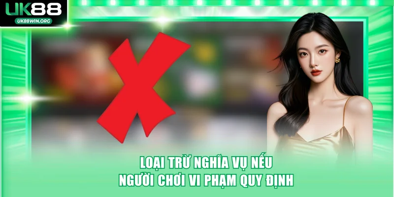 Loại trừ nghĩa vụ nếu người chơi vi phạm quy định